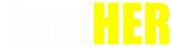 logo for IamHER white and yellow